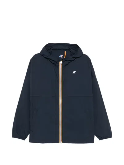 K-way Gamalieul Hooded Logo-patch Jacket In Blue
