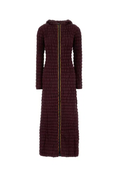 K-way Giubbino Imbottito Prudence In Nylon Bordeaux Donna In Multi