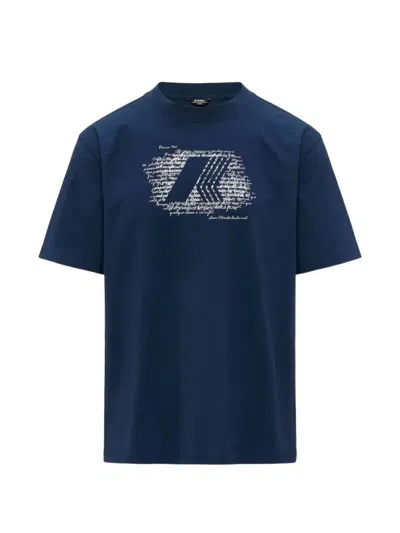 K-way Graphic-print Crew-neck T-shirt In Blue