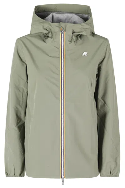 K-way Green Marguerite Stretch Poly Jersey Waterproof Polyester Jacket