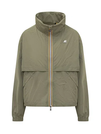 K-way Green Solid Mandarin Collar Jacket