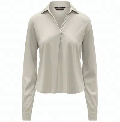 K-way Grenerie Cotton Silk Blend Jersey Shirt In Gray