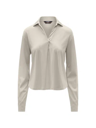 K-way Grenerie Twist-detail Long-sleeve Blouse In Neutral