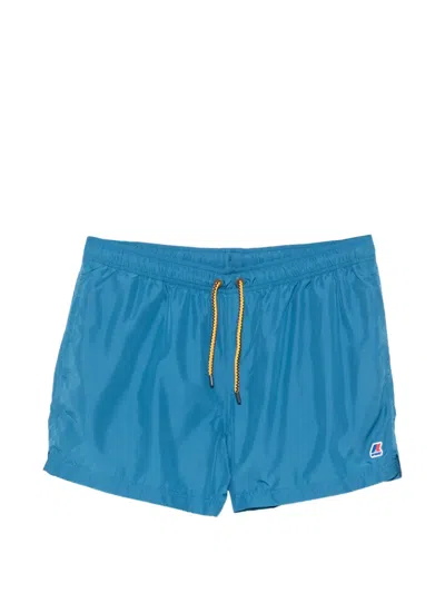 K-way Hazel Logo-patch Drawstring Swim Shorts In Blue