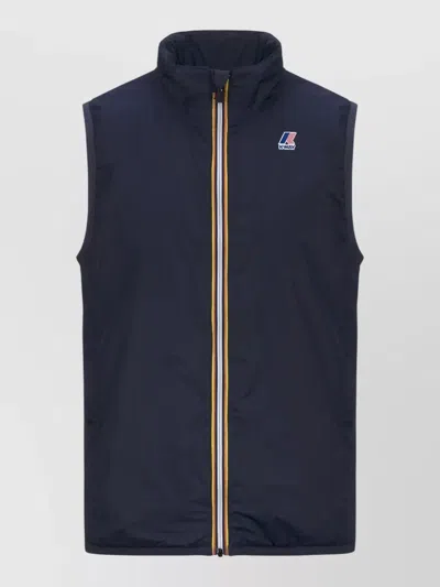 K-way High Collar Packable Sleeveless Jacket Rouland In Blue