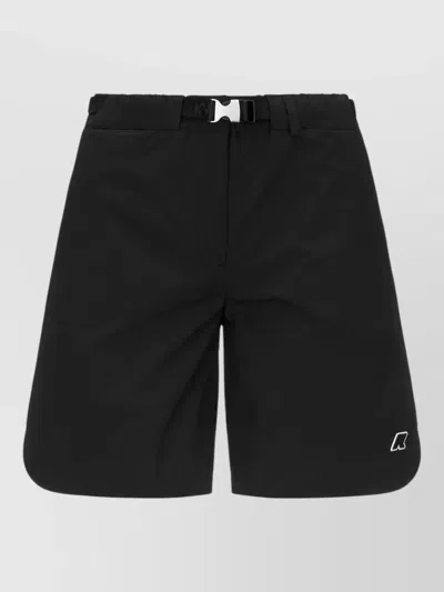 K-way Hiky Shorts Belt Loops Elastic Waistband In Black
