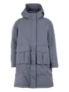 K-way Hooded Flap-pocket Jacket In Grey