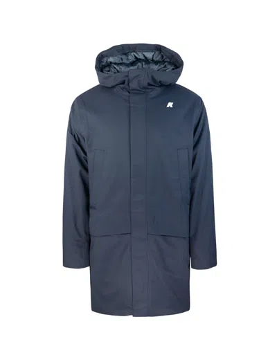 K-way Hooded Insulated Parka Coat In Blue D-blue A