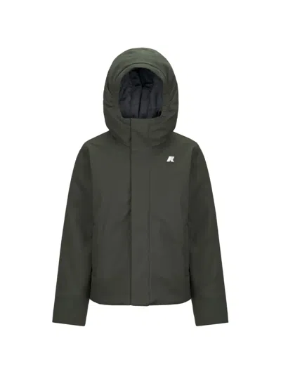 K-way Kids' Hooded Jacket In Green