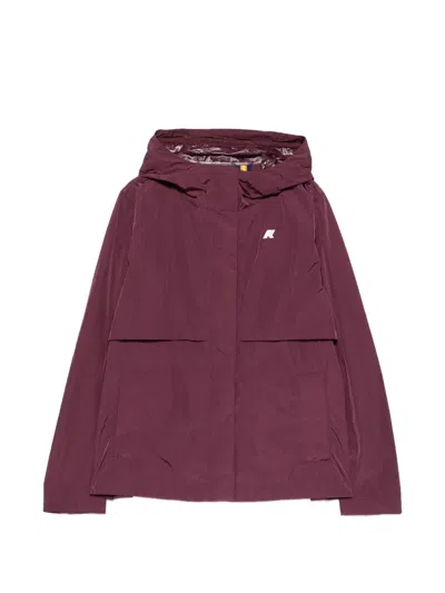 K-way Hooded Jacket In Burgundy
