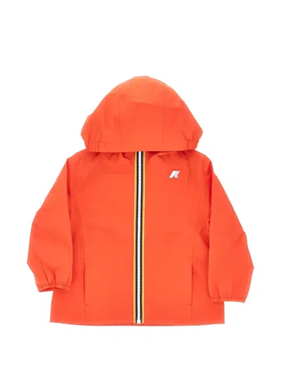 K-way Kids' Hooded Jacket In Red