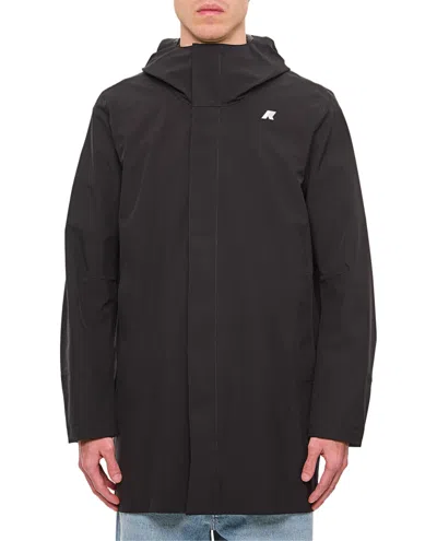 K-way Hooded Jacket With Double-slider Zipper And Minimalist Design In Black