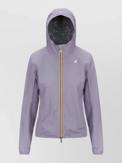 K-way Hooded Jackets Elastic Cuffs Lightweight Pockets In Purple