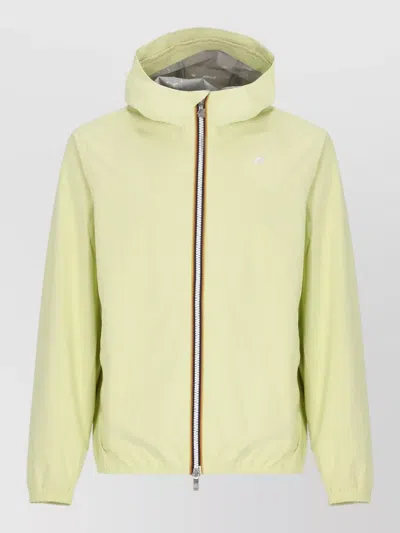 K-way Hooded Lightweight Waterproof Jacket Zip Pockets In Green