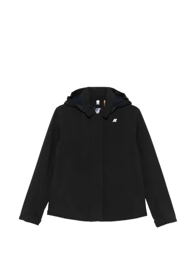 K-way Hooded Logo-patch Coat In Black