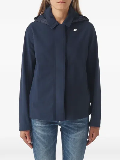 K-way Bleizou Hooded Logo-print Jacket In Blue
