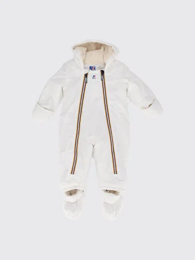 K-way Babies'  Hooded Padded Nylon Snowsuit For Boys With Integrated Feet In White