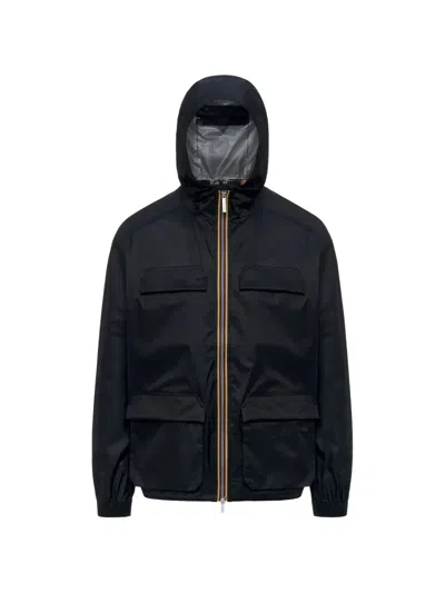 K-way Hooded Pocket Jacket In Blue