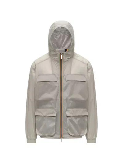 K-way Hooded Pocket Jacket In Neutral