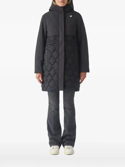 K-way Siphane Quilted Hooded Jacket In Black