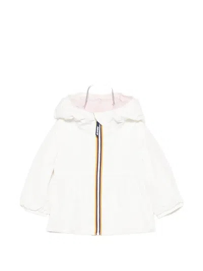 K-way Babies' Hooded Ruffled Jacket In Multi