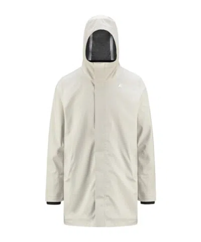 K-way Hooded Waterproof Hooded Jacket In Neutral