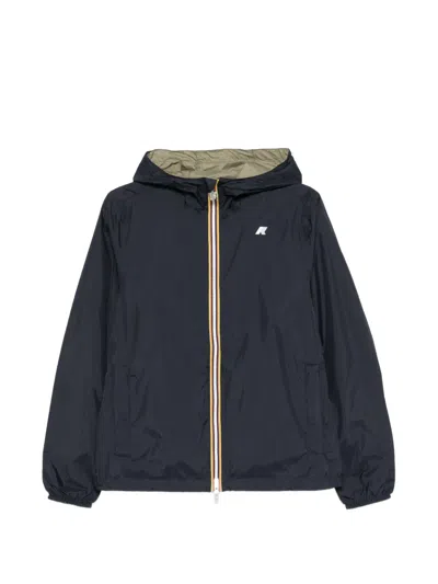 K-way Hooded Zip Jacket In Blue
