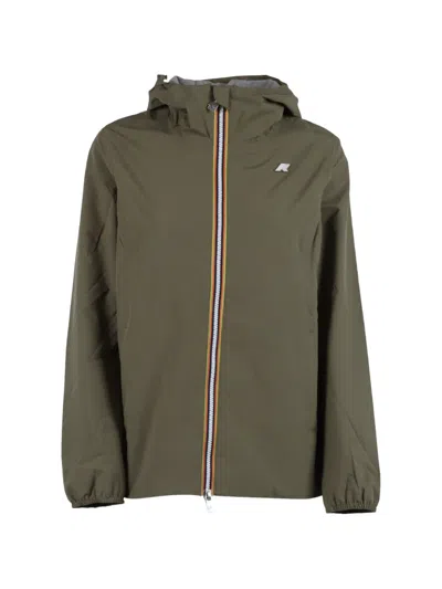K-way Hooded Zip Jacket In Green
