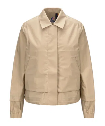 K-way Isarty Poplin Jacket In Brown