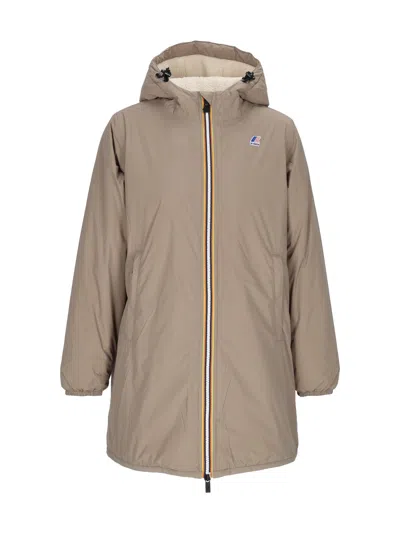 K-way Parka Coat In Gray
