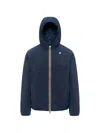 K-way Blue Stretch Dot Zip Jacket In Blue