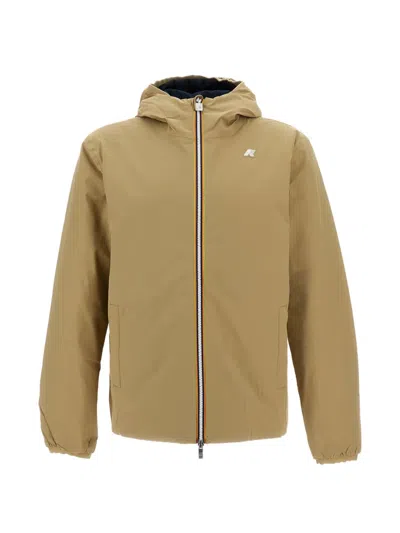 K-way Jack Hooded Zip-up Jacket In Brown