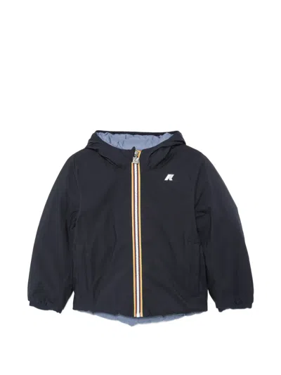 K-way Kids' Jack Reversible Hooded Jacket In Blue