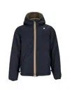 K-way Jack St Warm Double Corto Short Padded Jacket In Blue