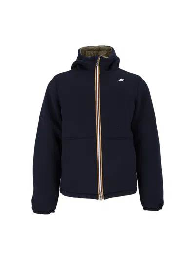 K-way Jack Spacer Nylon Double Corto Reversible Hooded Jacket In Multi