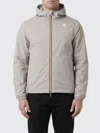 K-way Hooded Short Jacket Drawstring Collar In Gray