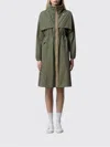 K-way Aube Memory Touch Drawstring Panelled Coat In Green