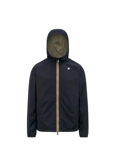 K-way Jacket Man  ♪ Plus.2 Reversible K2124ew_b0t In Blue