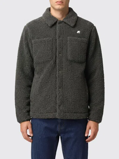 K-way Jacket Men Color Green In Gray