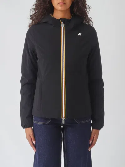 K-way Jacket Woman Color Beige In Blue