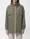 K-way Green Logo Mock Collar Jacket In Green