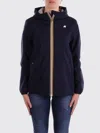 K-way Le Vrai 4.0 Claudette Logo-patch Hooded Jacket In Blue