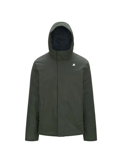 K-way Jacko Twill Marmotta Hooded Jacket In Green