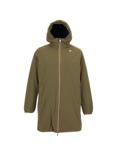K-way Jacob St Warm Double Reversible Hooded Jacket In Green