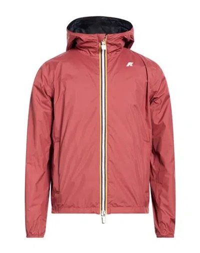 K-way Jake Plus.2 Double Man Jacket Brick Size Xxl Recycled Nylon In Red