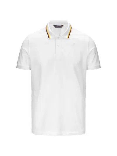 K-way 주드 스트라이프 칼라 폴로 셔츠 In White