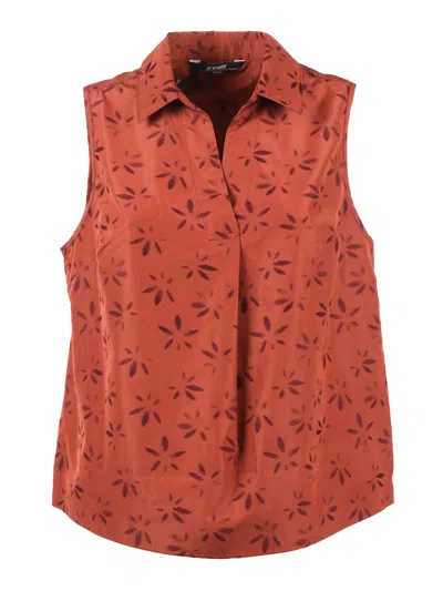 K-way K Way Anty Emby Jacquard Top In Orange
