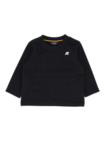 K-way K Way Kids E. Elmette Jersey Peach T Shirt In Black
