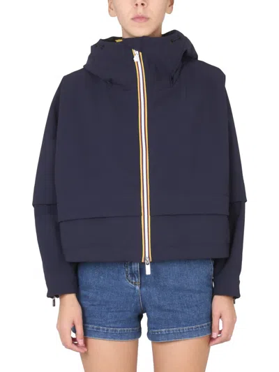 K-way K Way Windbreaker With Logo In Black
