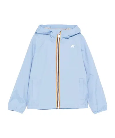 K-way Kids Zip-up Hooded Jacket In Blue